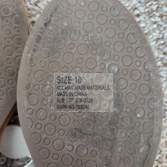 Mixit Brown White Slingback Flat Thong Sandals - Picture 5 of 8